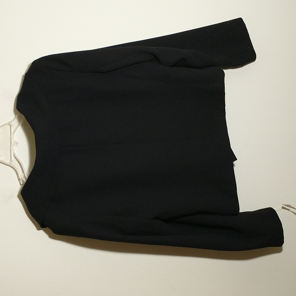 Talbots Black Single Breasted Crossover Collar Bl… - image 7